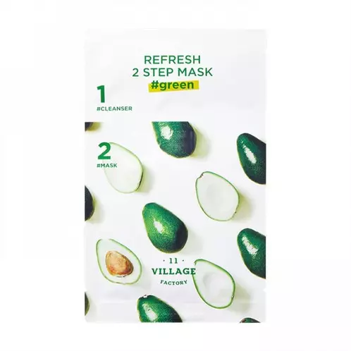 Успокаивающая двухшаговая маска для лица Village 11 Factory Refresh 2-step Mask Green